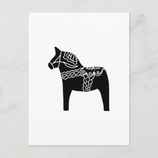 Carte Postale Cheval de Dala noir
