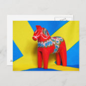 Carte Postale Cheval de Dala Suède (Devant / Derrière)