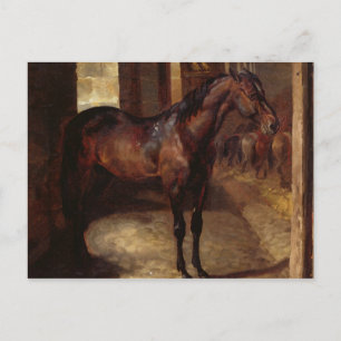 Carte Postale Cheval de Dark Bay dans l'écurie