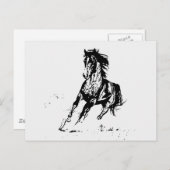 Carte Postale Cheval de dessin de bande dessinée (Devant / Derrière)