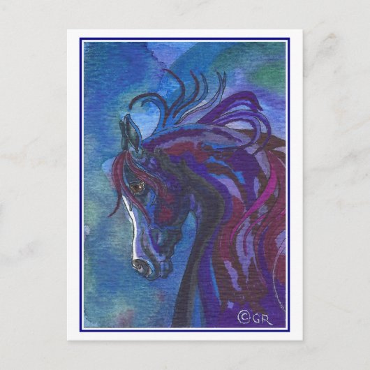 Carte postale Cheval de différentes couleurs (Devant)