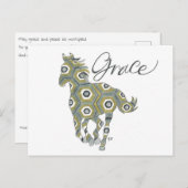 Carte postale Cheval de grâce géométrique par Sher (Devant / Derrière)