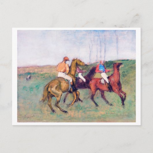Carte Postale Cheval de Jockey et de Course, Edgar Degas (Devant)