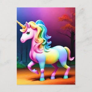 Carte Postale Cheval de licorne blanche-37474