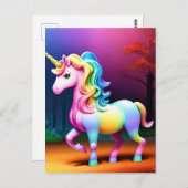 Carte Postale Cheval de licorne blanche-37474 (Devant / Derrière)