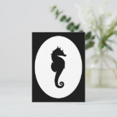 Carte Postale Cheval de mer noir et blanc (Debout devant)