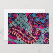 Carte Postale Cheval de mer rose et violet (Devant / Derrière)