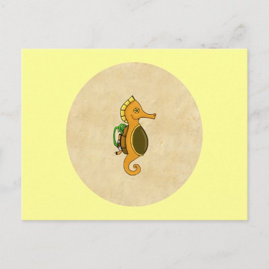 Carte Postale Cheval de mer Steampunk (Devant)