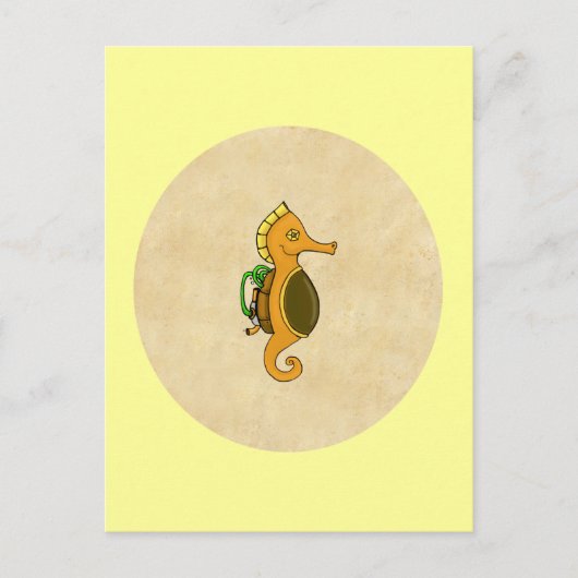 Carte Postale Cheval de mer Steampunk (Devant)