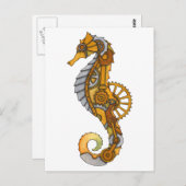 Carte Postale Cheval de mer Steampunk (Devant / Derrière)