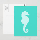 Carte Postale Cheval de mer Turquoise (Devant / Derrière)