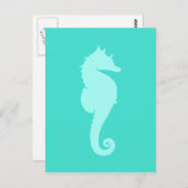 Carte Postale Cheval de mer Turquoise 2 (Devant / Derrière)
