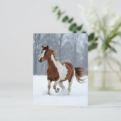 Carte Postale Cheval de peinture d'hiver unique (Debout devant)
