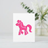 Carte Postale Cheval de poney rose (Debout devant)