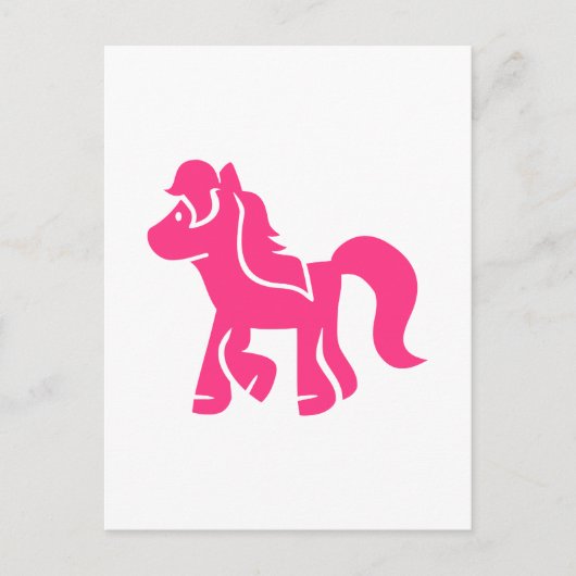 Carte Postale Cheval de poney rose (Devant)
