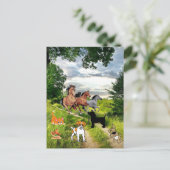 Carte postale Cheval de poulet Chat de chien (Debout devant)