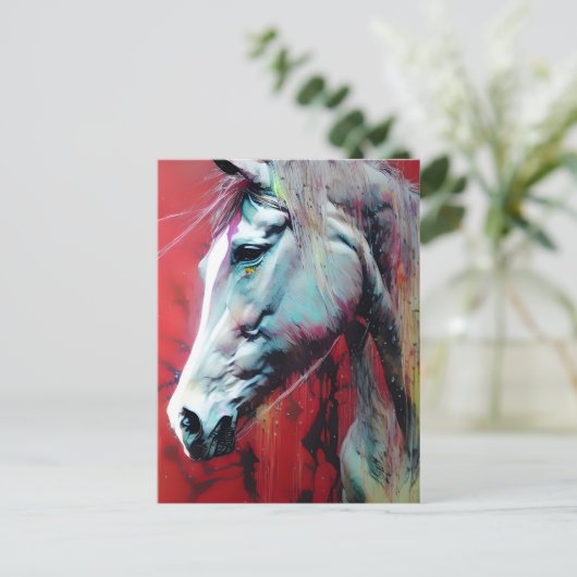 Carte postale Cheval d'encre (Debout devant)