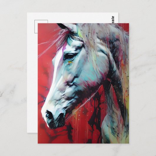 Carte postale Cheval d'encre (Devant / Derrière)