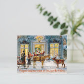 Carte postale Cheval Dessiné Sleigh Reindeer Vinta (Debout devant)