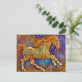 Carte Postale Cheval d'or (Debout devant)