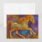 Carte Postale Cheval d'or (Devant / Derrière)