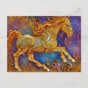 Carte Postale Cheval d'or