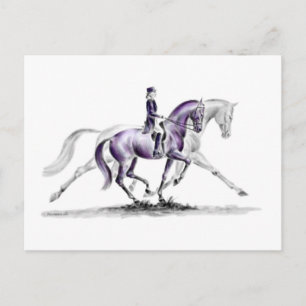 Carte Postale Cheval Dressage en Trot Piaffe