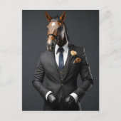 Carte Postale Cheval drôle dans le costume (Devant)