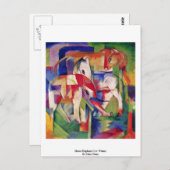 Carte Postale Cheval Eléphant Vache Hiver Par Marc Franz (Devant / Derrière)