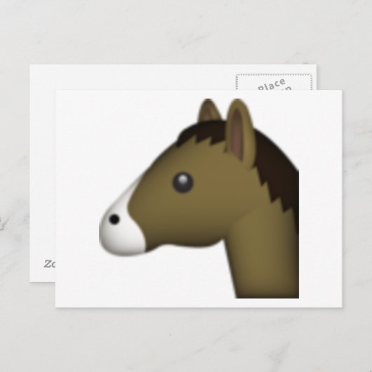 Carte Postale Cheval - Emoji (Devant / Derrière)