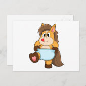 Carte Postale Cheval en bébé avec couche (Devant / Derrière)