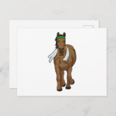 Carte Postale Cheval en coureur avec serviette (Devant / Derrière)