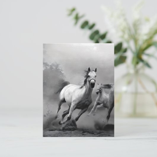 Carte Postale Cheval en course (Debout devant)