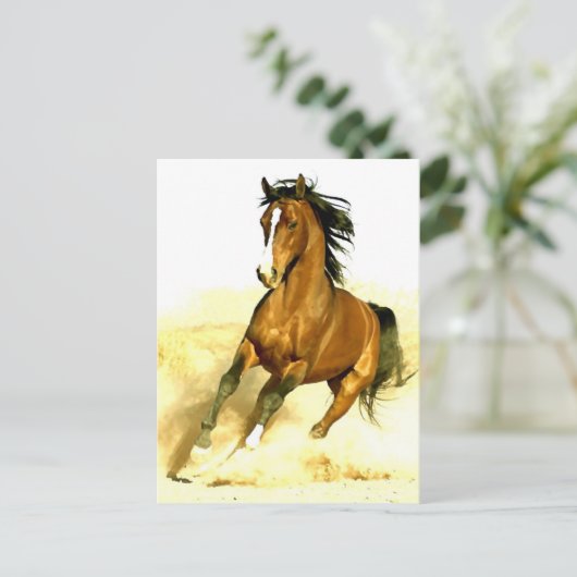 Carte Postale Cheval en course (Debout devant)