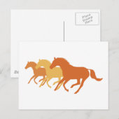 Carte Postale Cheval en course (Orange) (Devant / Derrière)