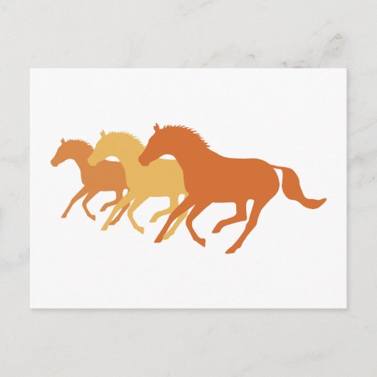 Carte Postale Cheval en course (Orange) (Devant)