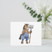 Carte Postale Cheval en fermier avec Rake (Debout devant)