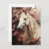 Carte Postale Cheval en fleurs (Devant / Derrière)