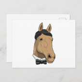 Carte Postale Cheval en Gentleman avec cravate de Bow (Devant / Derrière)