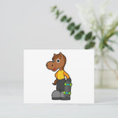 Carte Postale Cheval en patineur avec skateboard (Debout devant)