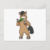 Carte Postale Cheval en train de manger végétalien (Devant)