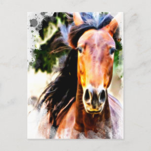 Carte Postale *~* Cheval Équine Artistique AR22 Imprimer