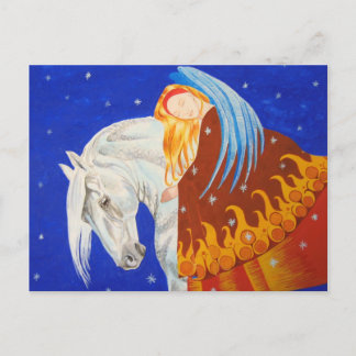 Carte Postale Cheval et Ange