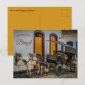 Carte Postale Cheval et buggy au Brésil (Devant / Derrière)