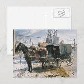 Carte Postale Cheval et Buggy stationnés (Devant / Derrière)