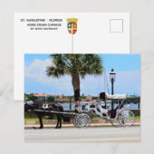 Carte Postale Cheval et calèche St. Augustine, Floride. (Devant / Derrière)