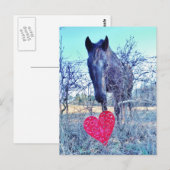 Carte Postale Cheval et Cœur (Devant / Derrière)