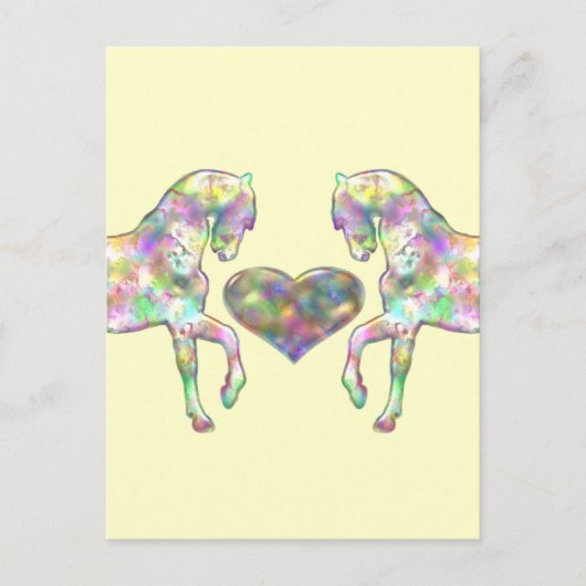 Carte Postale Cheval et Coeur d'amour (Devant)