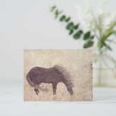 Carte Postale Cheval et groom en hiver (Debout devant)