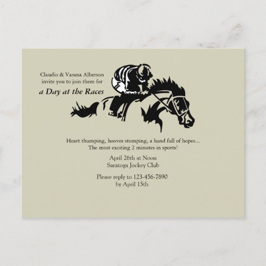 Carte postale Cheval et Jockey (Devant)